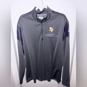 Men's Gray and Purple Quarter-Zip Jacket